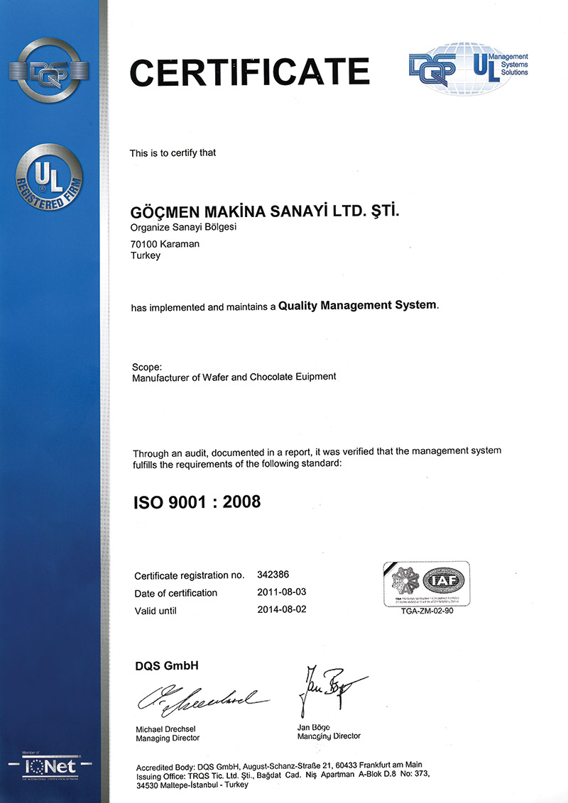 ISO 9001 Certificate